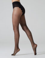 BARI - COLLANT TRANSPARENT AVEC CULOTTE TANGA 20 DEN - 2XL, Noir