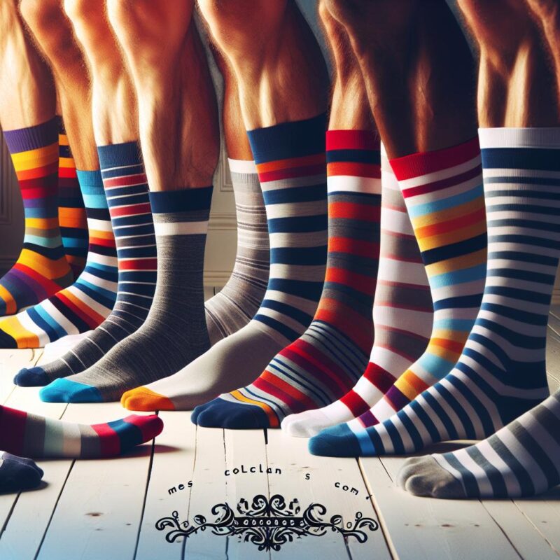Chaussettes rayées pour homme