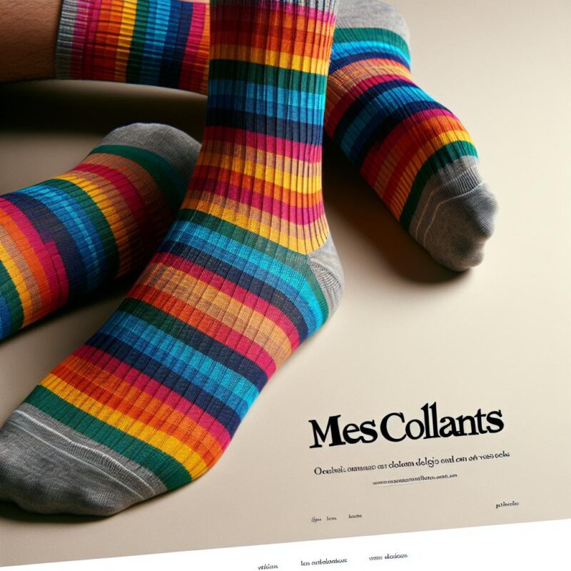 Chaussettes à rayures multicolores