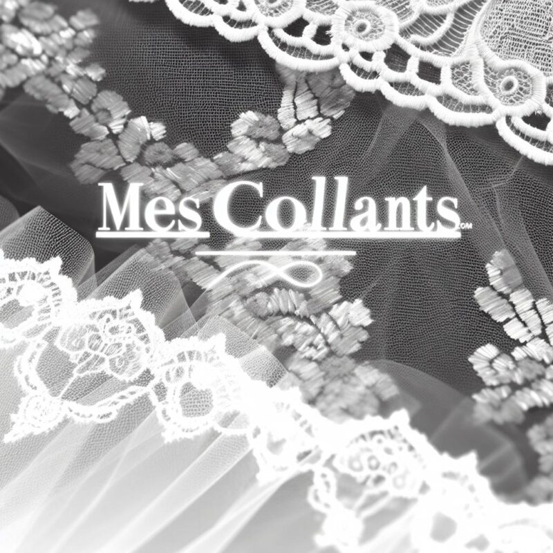 Bas en tulle brodé pour événement chic