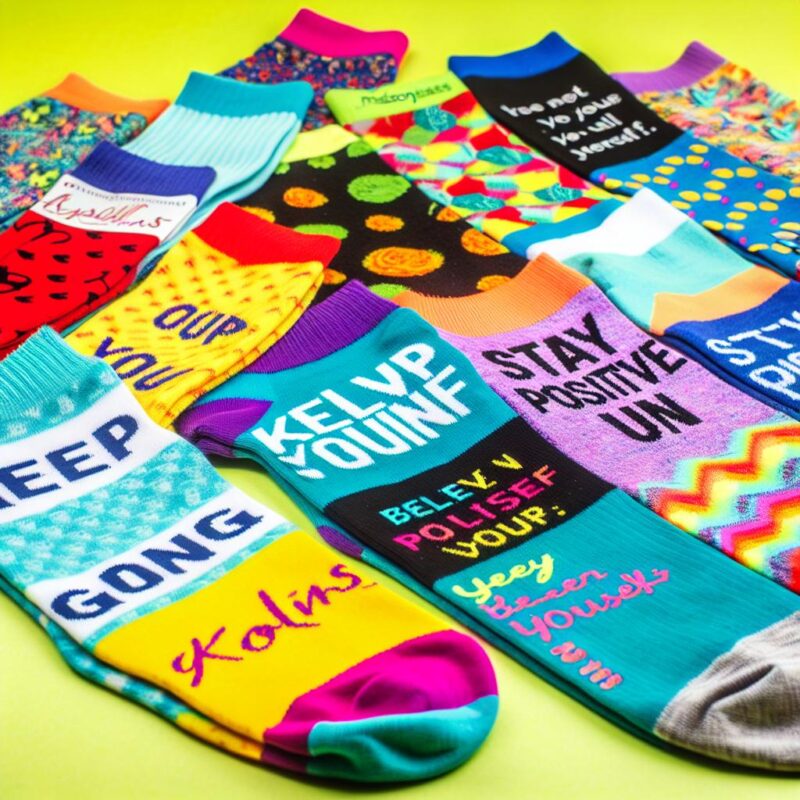 Chaussettes à messages motivants
