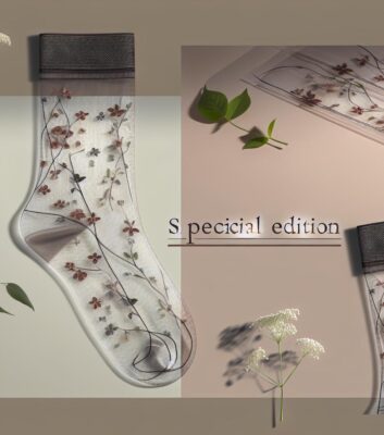 Bas transparents à motif floral (édition spéciale)